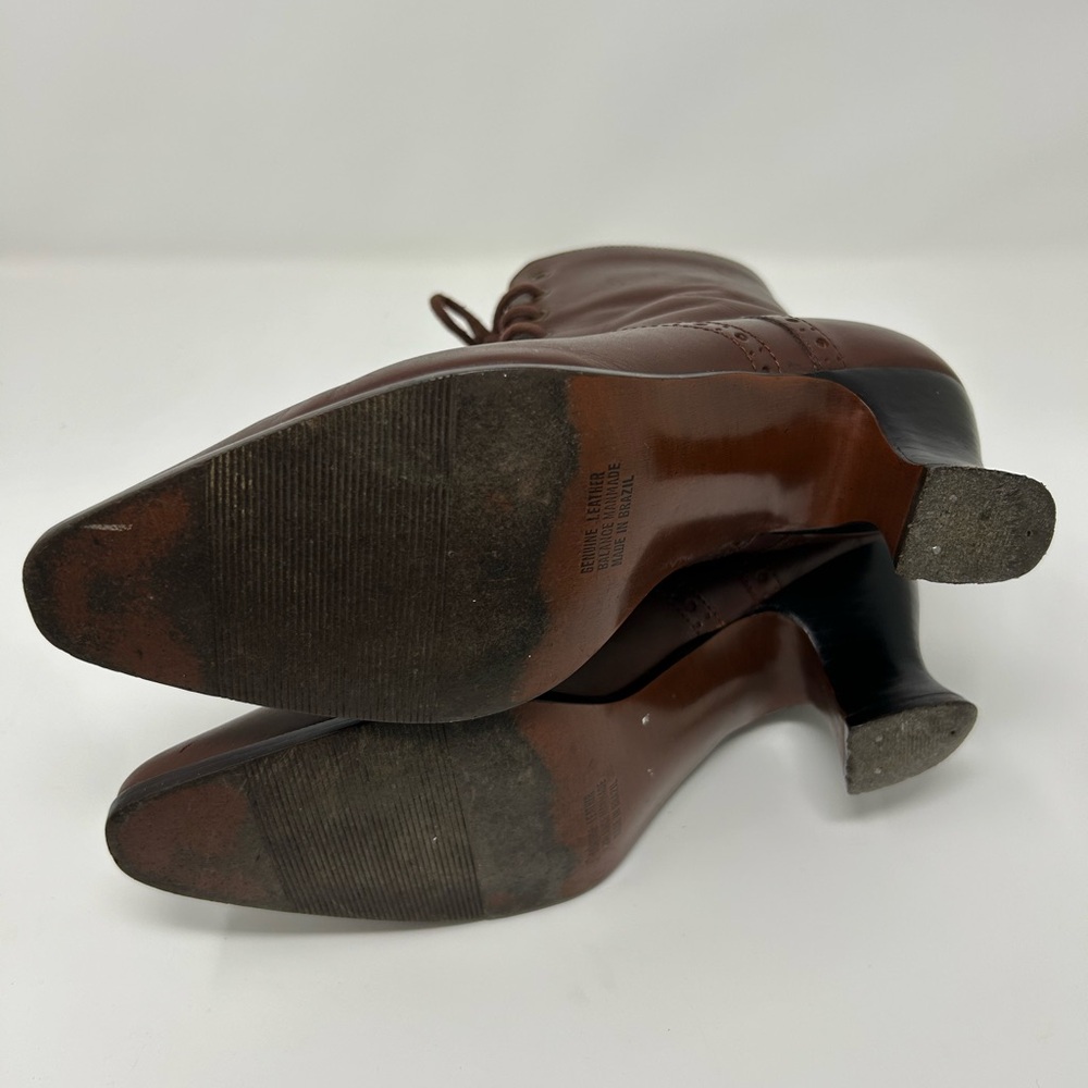 Apostrophe Brown Genuine Leather Lace-Up Ankle Boots - Picture 7 of 7